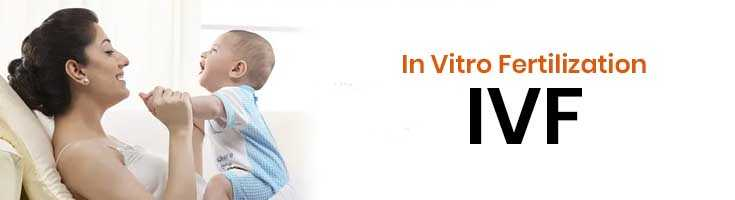 Mother and baby beside the words In Vitro Fertilization IVF