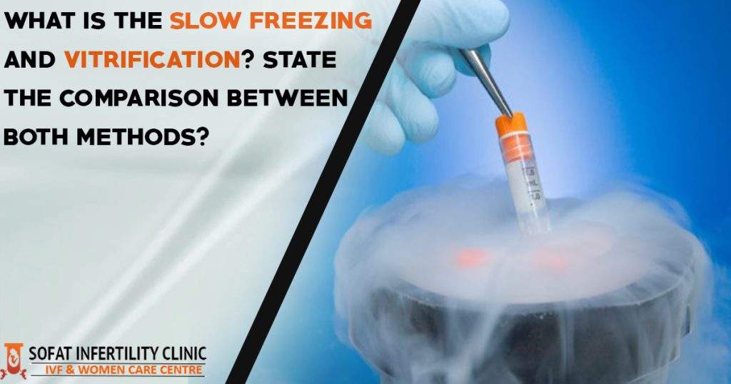 What is the slow freezing and vitrification - State the comparison between both methods