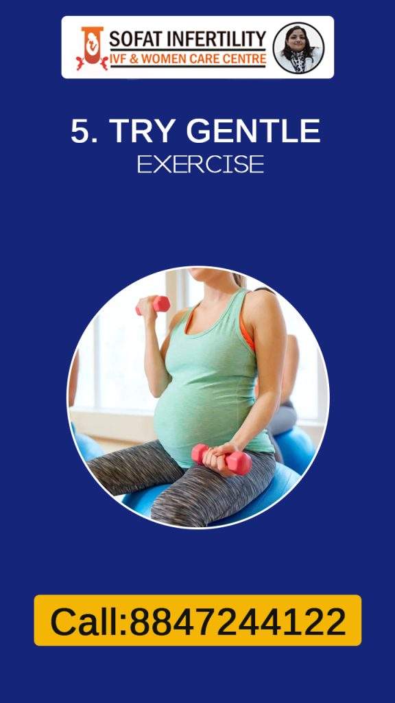 It is good to do gentle exercise during pregnancy to relieve stress.