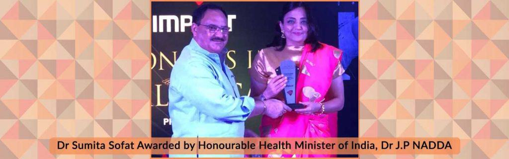 Dr Sumita Sofat Awarded By Honourable Health Minister Of India Dr J.P NADDA